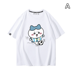 可愛いキャラ ゆるかわ トップス サッカーアクション スポーツプリント ユニセックス 半袖Tシャツ