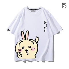 可愛いキャラ ゆるかわ トップス デスクブレイク ピースサインプリント ユニセックス 半袖Tシャツ