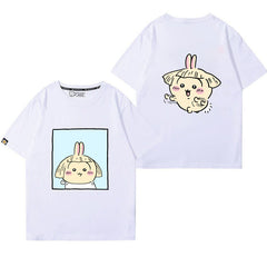 可愛いキャラ ゆるかわ トップス 散髪 ユニセックス 半袖Tシャツ
