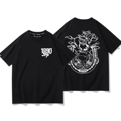 スタンド使い イラスト トップス ウエスタンレース風 バックプリントデザイン ユニセックス 半袖 Tシャツ