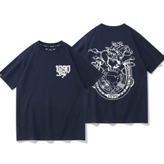 スタンド使い イラスト トップス ウエスタンレース風 バックプリントデザイン ユニセックス 半袖 Tシャツ