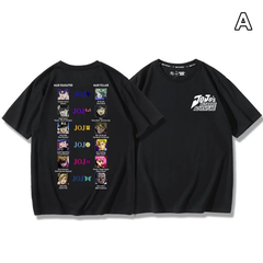 スタンド使い イラスト トップス ワンポイントロゴ 2タイプのバックプリントデザイン ユニセックス 半袖 Tシャツ