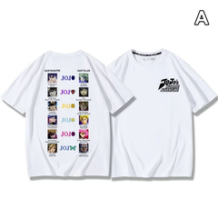スタンド使い イラスト トップス ワンポイントロゴ 2タイプのバックプリントデザイン ユニセックス 半袖 Tシャツ