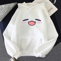 【薄手・裏起毛から選べる】キャラクター アニメ風 トップス 表情モチーフ ユニセックス 長袖 パーカー