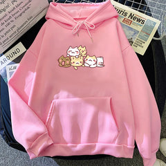 【薄手・裏起毛から選べる】キャラクター アニメ風 トップス 猫キャラクター ユニセックス 長袖 パーカー