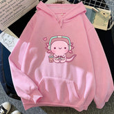 【薄手・裏起毛から選べる】キャラクター アニメ風 トップス ウーパールーパーゲーム ユニセックス 長袖 パーカー