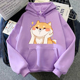 【薄手・裏起毛から選べる】キャラクター アニメ風 トップス 柴犬グラフィック ユニセックス 長袖 パーカー