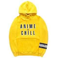【薄手・裏起毛から選べる】キャラクター アニメ風 トップス ANIME CHILLロゴ ユニセックス 長袖 パーカー