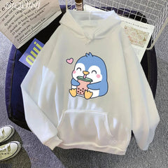 【薄手・裏起毛から選べる】キャラクター アニメ風 トップス ペンギンバブルティー ユニセックス 長袖 パーカー