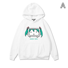【薄手・裏起毛から選べる】キャラクター アニメ風 トップス MUSIC GIRL ユニセックス 長袖 パーカー