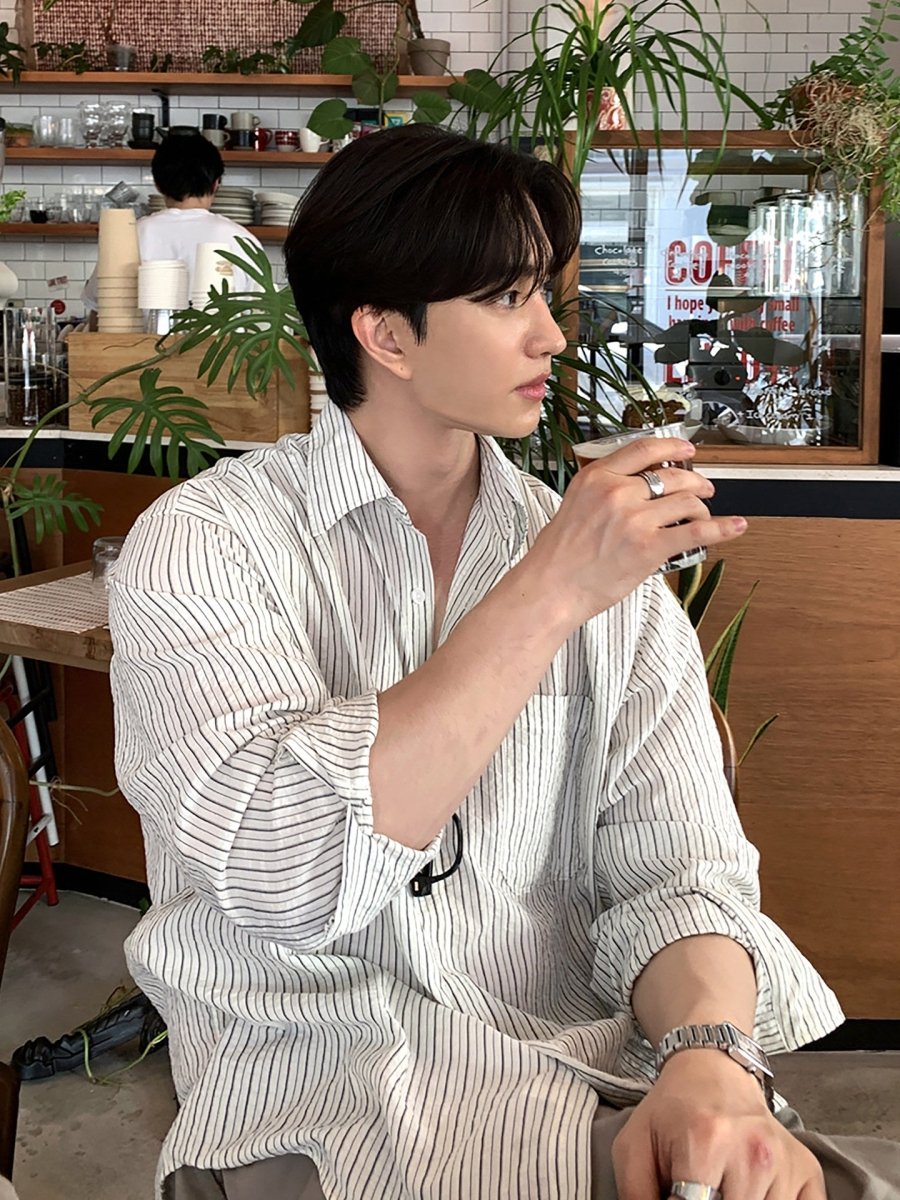 ナチュラルストライプ ルーズシャツ OR5123