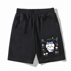 可愛いキャラ ゆるかわ ボトムズ 解説風プリント ユニセックス ショット パンツ