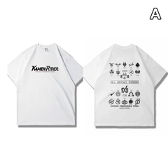 ライダーモチーフ トップス 2タイプのプリントデザイン ユニセックス 半袖Tシャツ