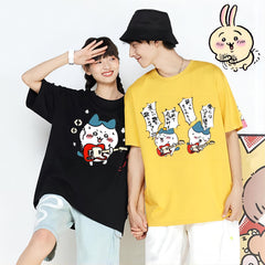 可愛いキャラ ゆるかわ トップス ギタリスト ユニセックス 半袖Ｔシャツ