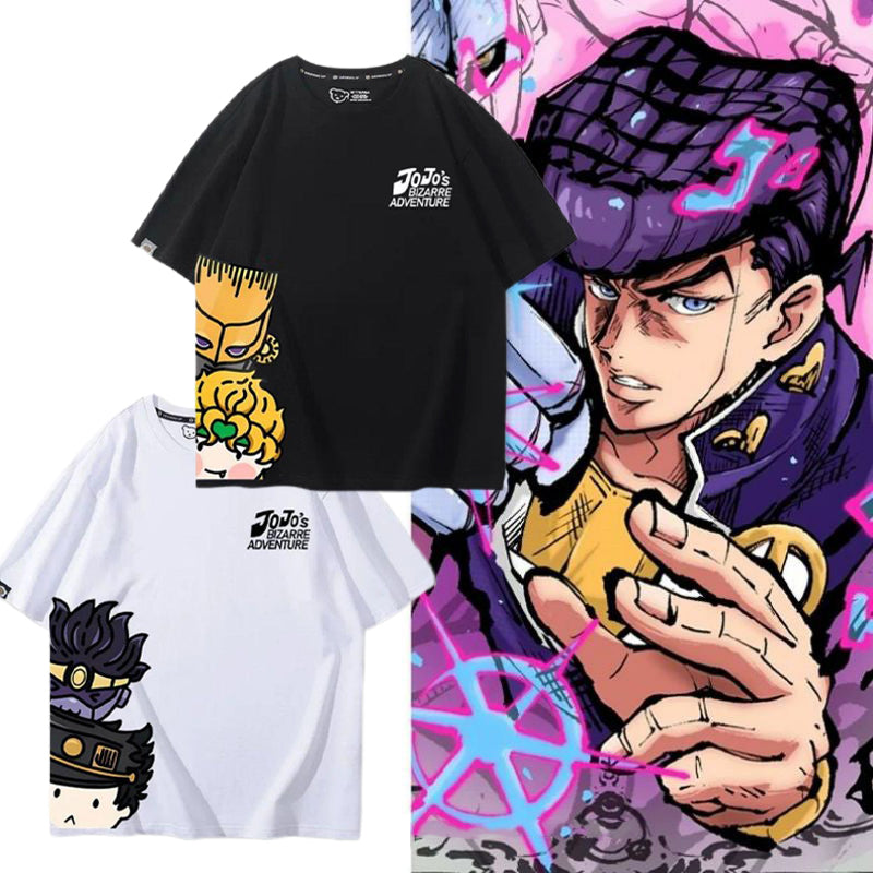 スタンド使い イラスト トップス 可愛いデザイン ユニセックス 半袖 Ｔシャツ