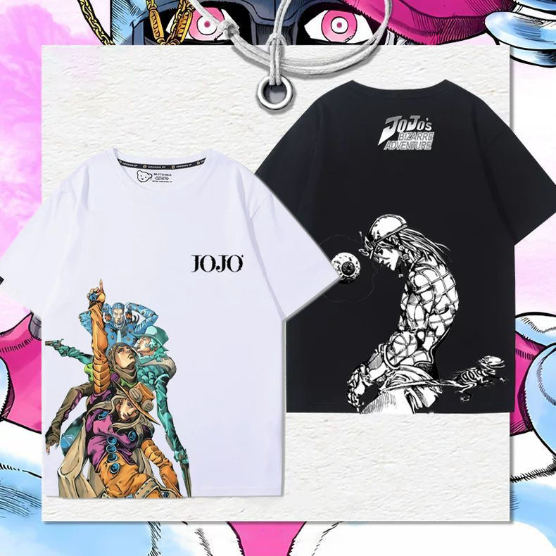 スタンド使い イラスト トップス キャラプリント ユニセックス 半袖 Ｔシャツ