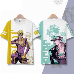 スタンド使い イラスト トップス キャラクタープリント ユニセックス 半袖 Ｔシャツ/パンツ