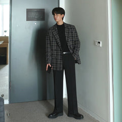 Casual check suit jacket or1073