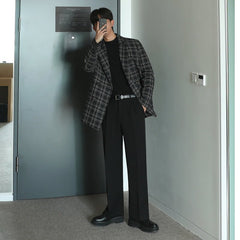 Casual check suit jacket or1073