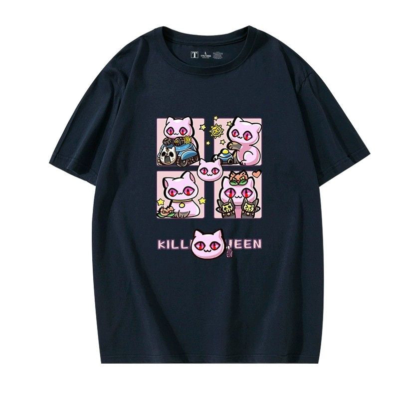 JOJOシリーズ トップス Killer Queen ネコ爆弾 ユニセックス 半袖Ｔシャツ