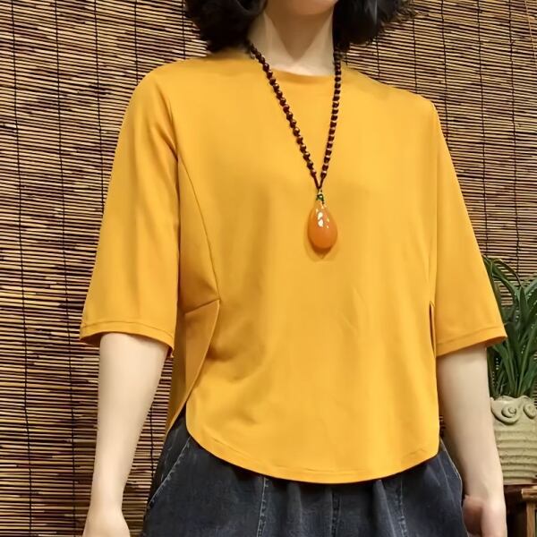 超かわいい 森ガール 無地 ラウンドネック 定番 半袖 Tシャツ 大人カジュアル fashion ootd 夏コーデ ファッション coordinateコーディネート 夏服 カジュアルコーデ 今日のコーデ 大人コーデ レディース