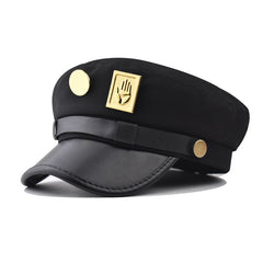 スタンド使い 帽子 スタンド感 ユニセックス ゴールド装飾 チェーン風 ミリタリーキャップ