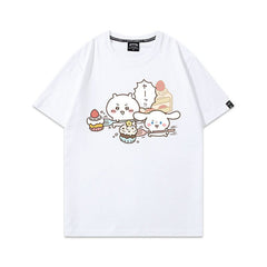 可愛いキャラ ゆるかわ トップス カップケーキ ユニセックス 半袖Ｔシャツ