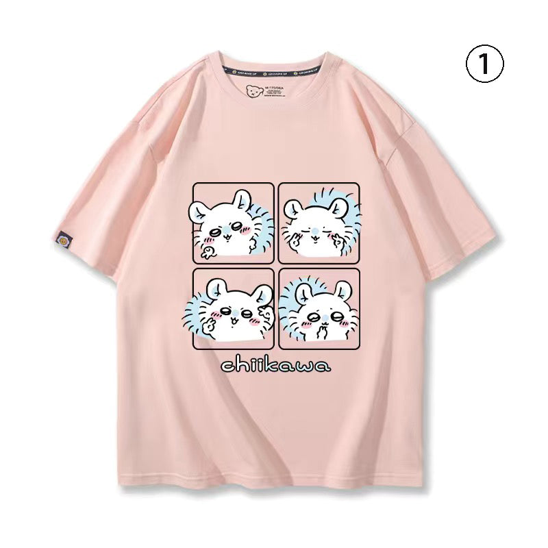 可愛いキャラ ゆるかわ トップス ポーズを取る ‌ユニセックス 半袖Ｔシャツ