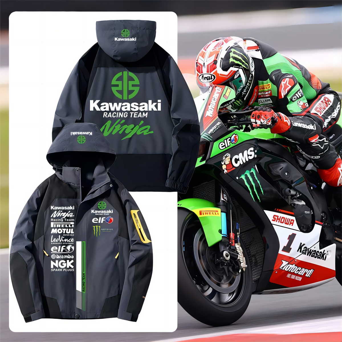 バイカースタイル アウター モータースポーツテイスト メンズ 防風 レーシングジャケット