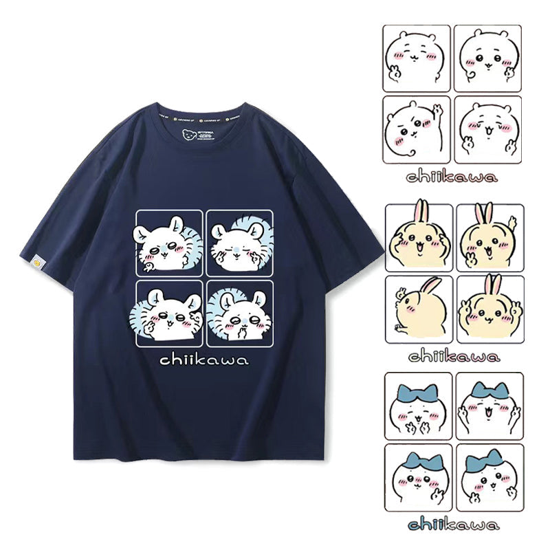可愛いキャラ ゆるかわ トップス ポーズを取る ‌ユニセックス 半袖Ｔシャツ