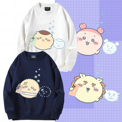 可愛いキャラ ゆるかわ トップス 肖像写真 ユニセックス 長袖 スウェット