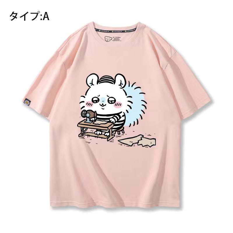 可愛いキャラ ゆるかわ トップス 日常（笑）ユニセックス 半袖Ｔシャツ