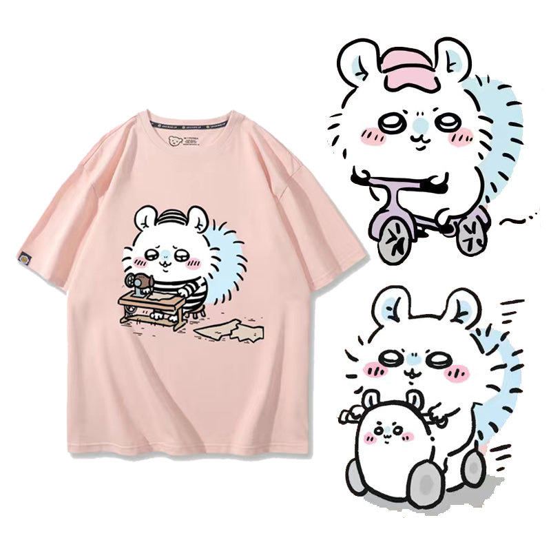 可愛いキャラ ゆるかわ トップス 日常（笑）ユニセックス 半袖Ｔシャツ