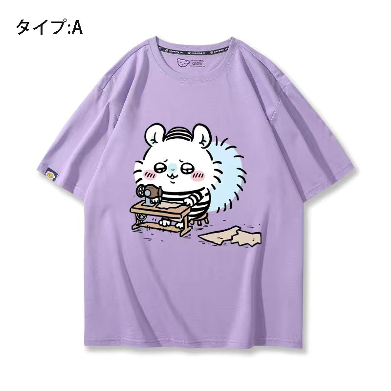 可愛いキャラ ゆるかわ トップス 日常（笑）ユニセックス 半袖Ｔシャツ