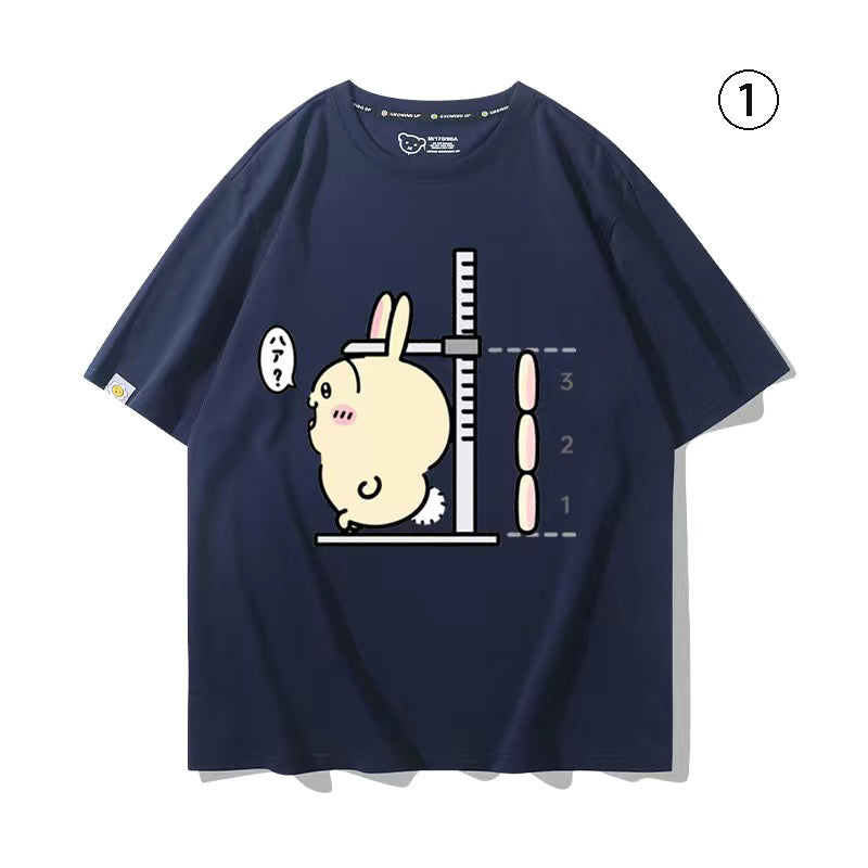 可愛いキャラ ゆるかわ トップス 身長を測る ‌ユニセックス 半袖Ｔシャツ