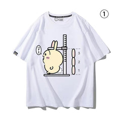 可愛いキャラ ゆるかわ トップス 身長を測る ‌ユニセックス 半袖Ｔシャツ