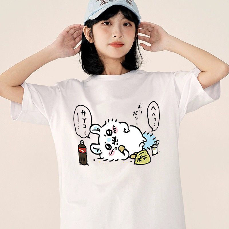 可愛いキャラ ゆるかわ トップス 楽しむ ユニセックス 半袖Ｔシャツ