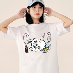 可愛いキャラ ゆるかわ トップス 楽しむ ユニセックス 半袖Ｔシャツ