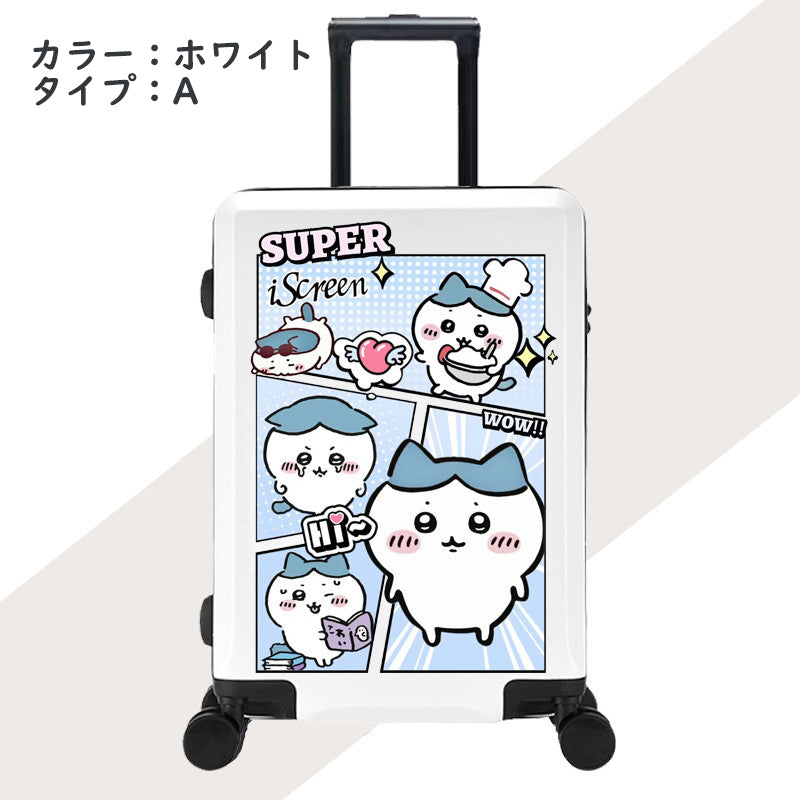 可愛いキャラ ゆるかわ キャリーケース 四コマコミック TSAロック、ドリンクホルダー付き 旅行用 ユニセックス キャリーバッグ