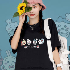 可愛いキャラ ゆるかわ トップス ぽっちゃり ユニセックス 半袖Ｔシャツ