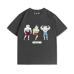 可愛いキャラ ゆるかわ トップス 筋肉兄貴 ユニセックス 半袖Ｔシャツ