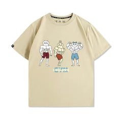 可愛いキャラ ゆるかわ トップス 筋肉兄貴 ユニセックス 半袖Ｔシャツ