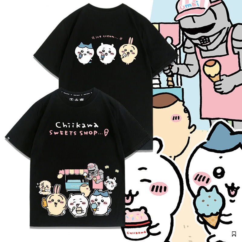 可愛いキャラ ゆるかわ トップス【SWEETS SHOP】ユニセックス 半袖Ｔシャツ
