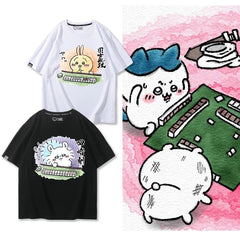 可愛いキャラ ゆるかわ トップス 麻雀対決 ユニセックス 半袖Ｔシャツ