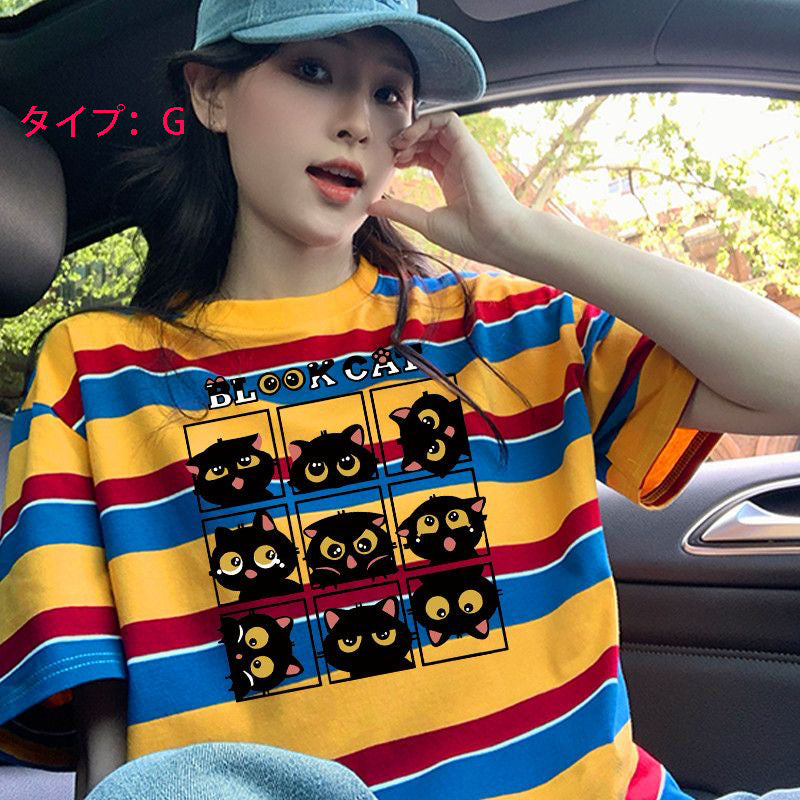 半袖 キュートプリント Tシャツ レディース トップス
