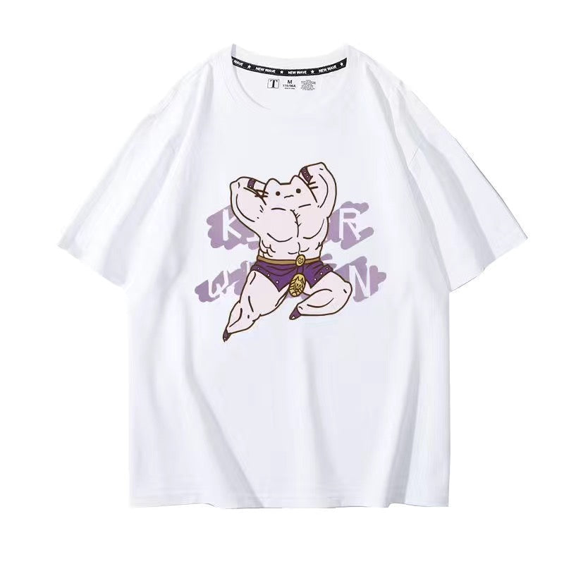 スタンド使い イラスト トップス 兄貴 Killer Queen ユニセックス 半袖 Ｔシャツ