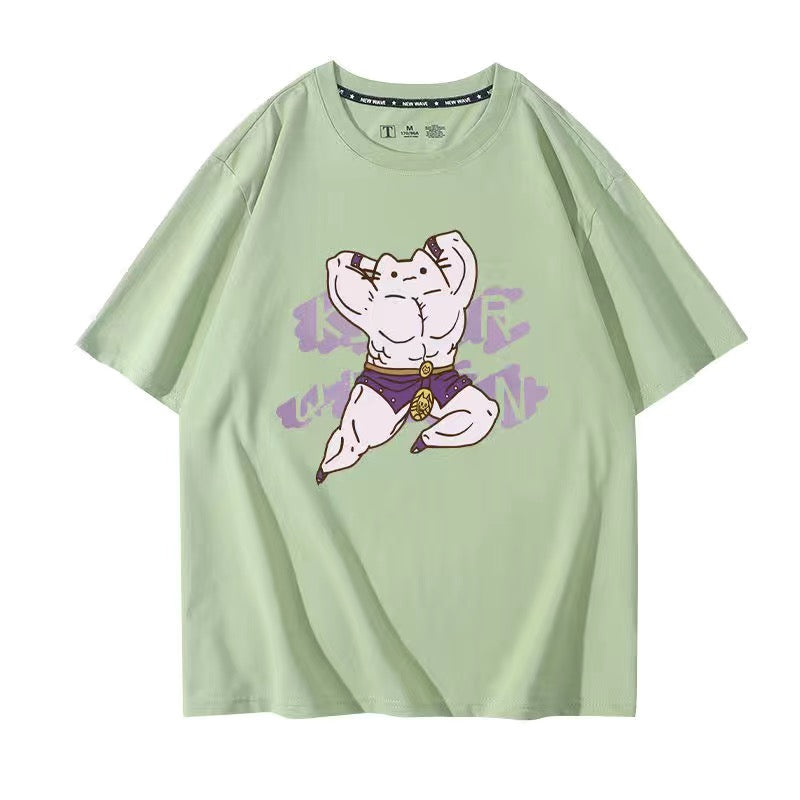 スタンド使い イラスト トップス 兄貴 Killer Queen ユニセックス 半袖 Ｔシャツ