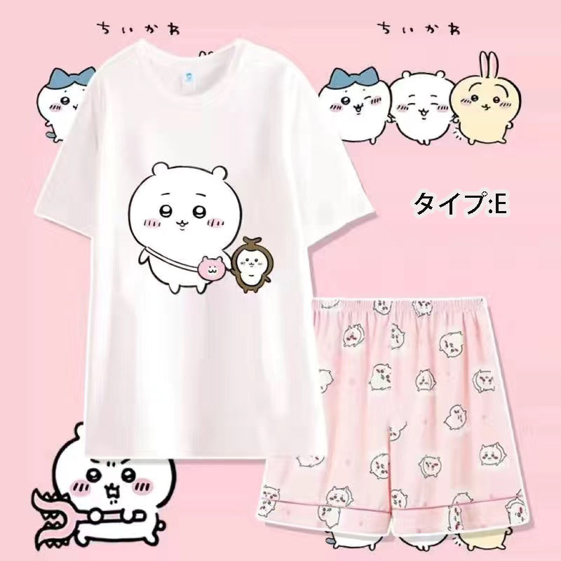 可愛いキャラ ゆるかわ パジャマ まいにちの日常 ユニセックス セットアップ