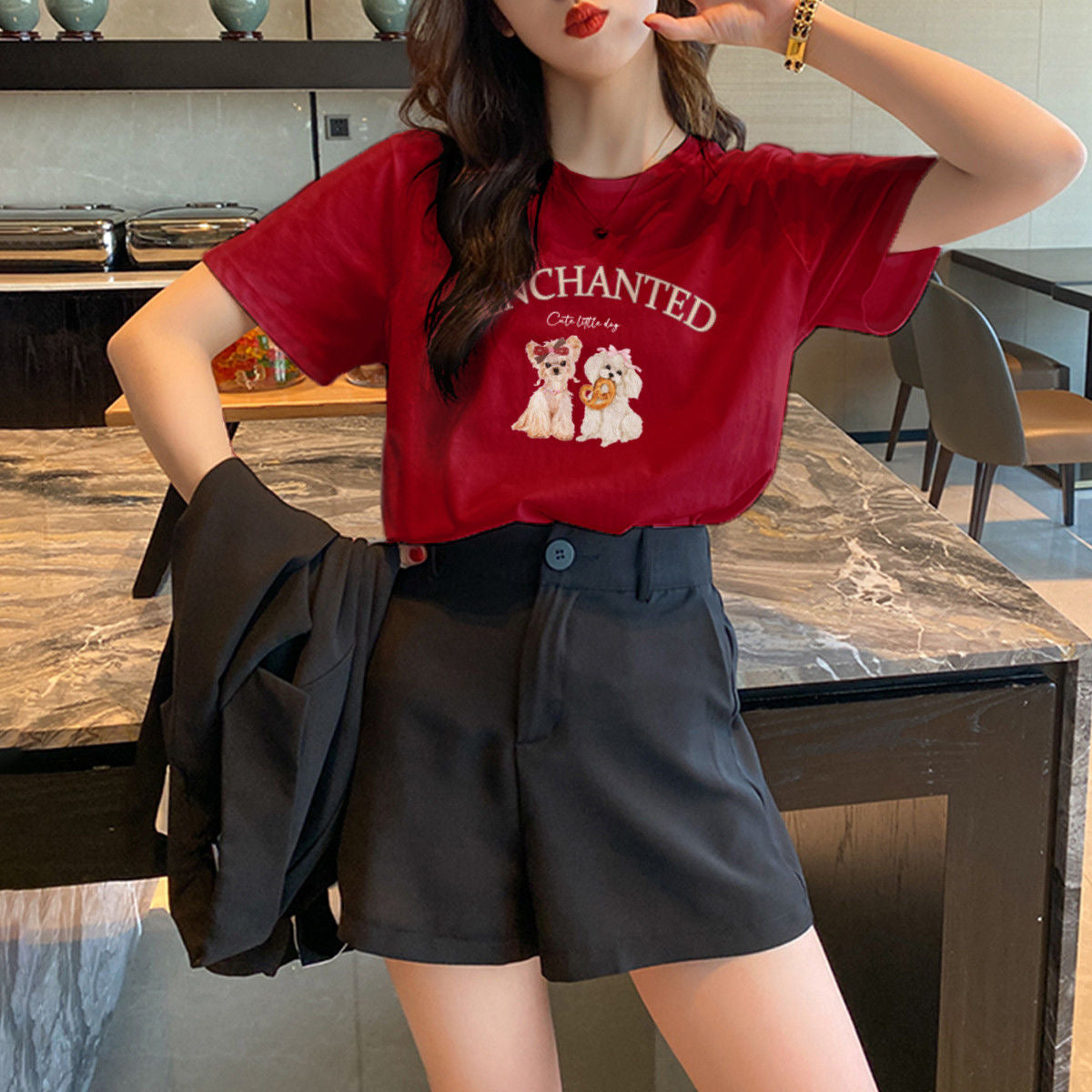 半袖 キュート動物 Tシャツ レディース トップス