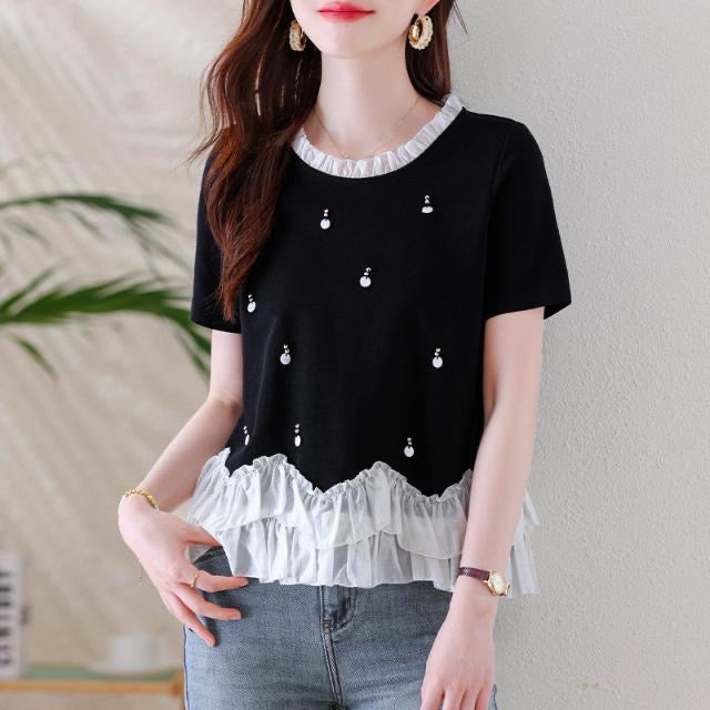 半袖 フリル Tシャツ レディース トップス